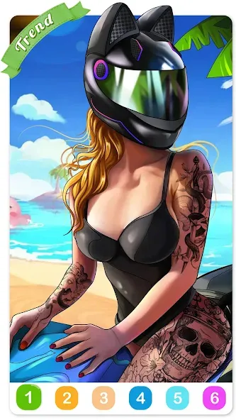 Tattoo Coloring games  [МОД Все открыто] Screenshot 1