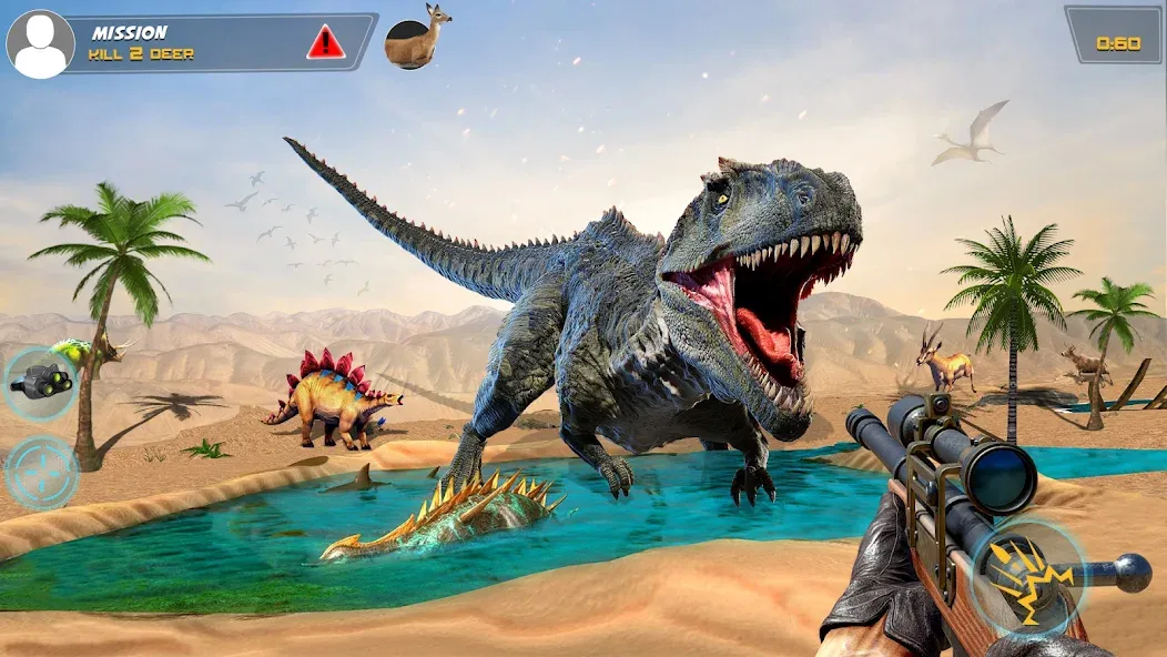 Dino Hunting Sniper Shooter 3D  [МОД Unlimited Money] Screenshot 1